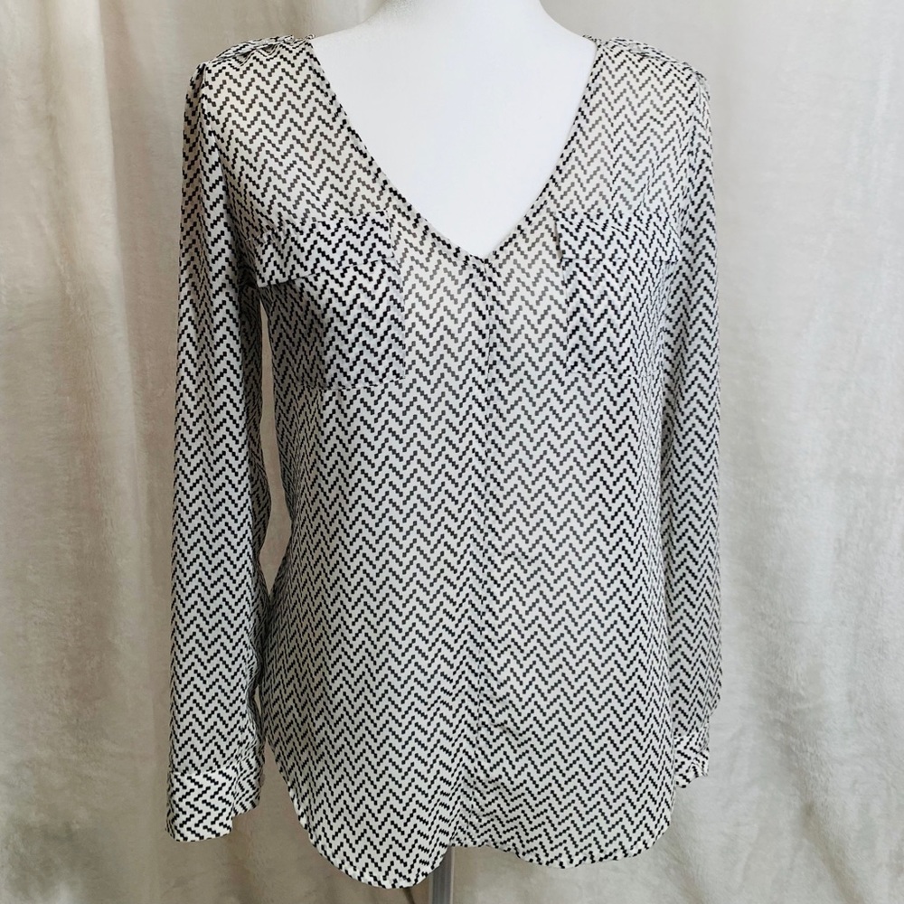 Black and white blouse